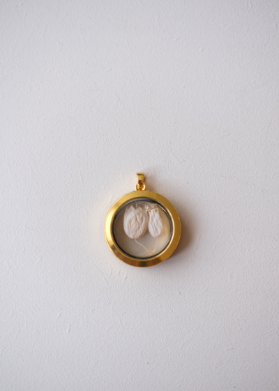 Alternative view of Floating Flora Glass Pendant with Maidens Tears