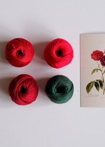 Rose red cotton yarn diy kit
