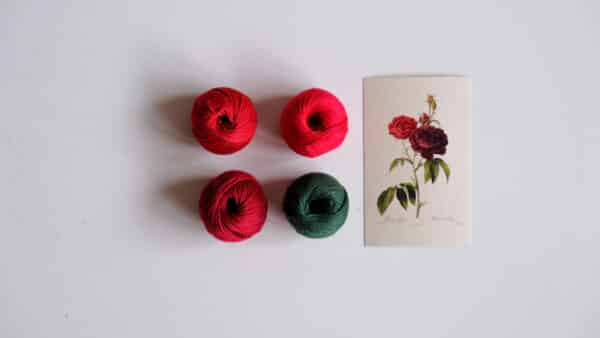 Rose red cotton yarn diy kit