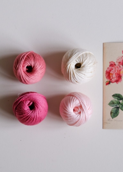 garden rose pink cotton diy kit