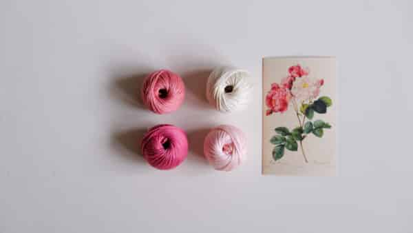 garden rose pink cotton diy kit