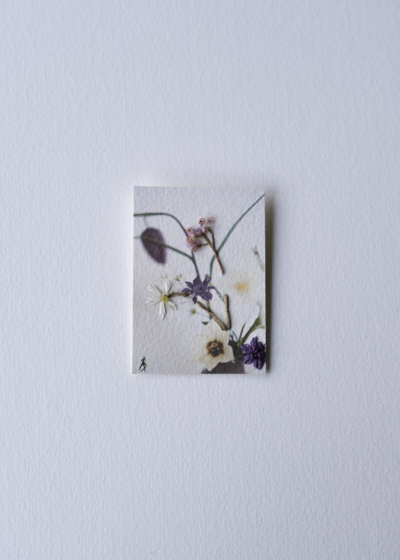 Spring time flowers Miniature Embroidered floral photographs. Thread, beads and Paper. Flower art. Affordable art.